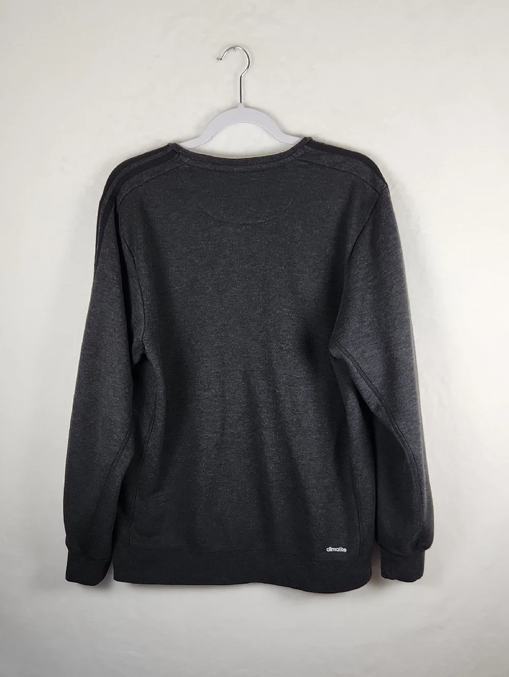 Adidas Essentials 3-Stripes Crewneck Sweatshirt Charcoal Gray Men's Large